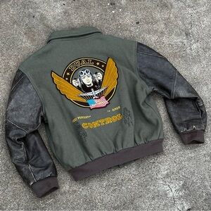 Vintage USA Military Air Force Men’s Flight Wool Bomber Jacket Size Medium